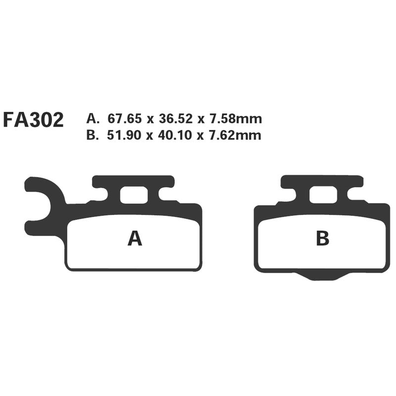 PASTIGLIE FRENO MOTO EBC FA302TT KAWA KX 65 SUZUKI RM ANT. DAL 2065 KAWASAKI