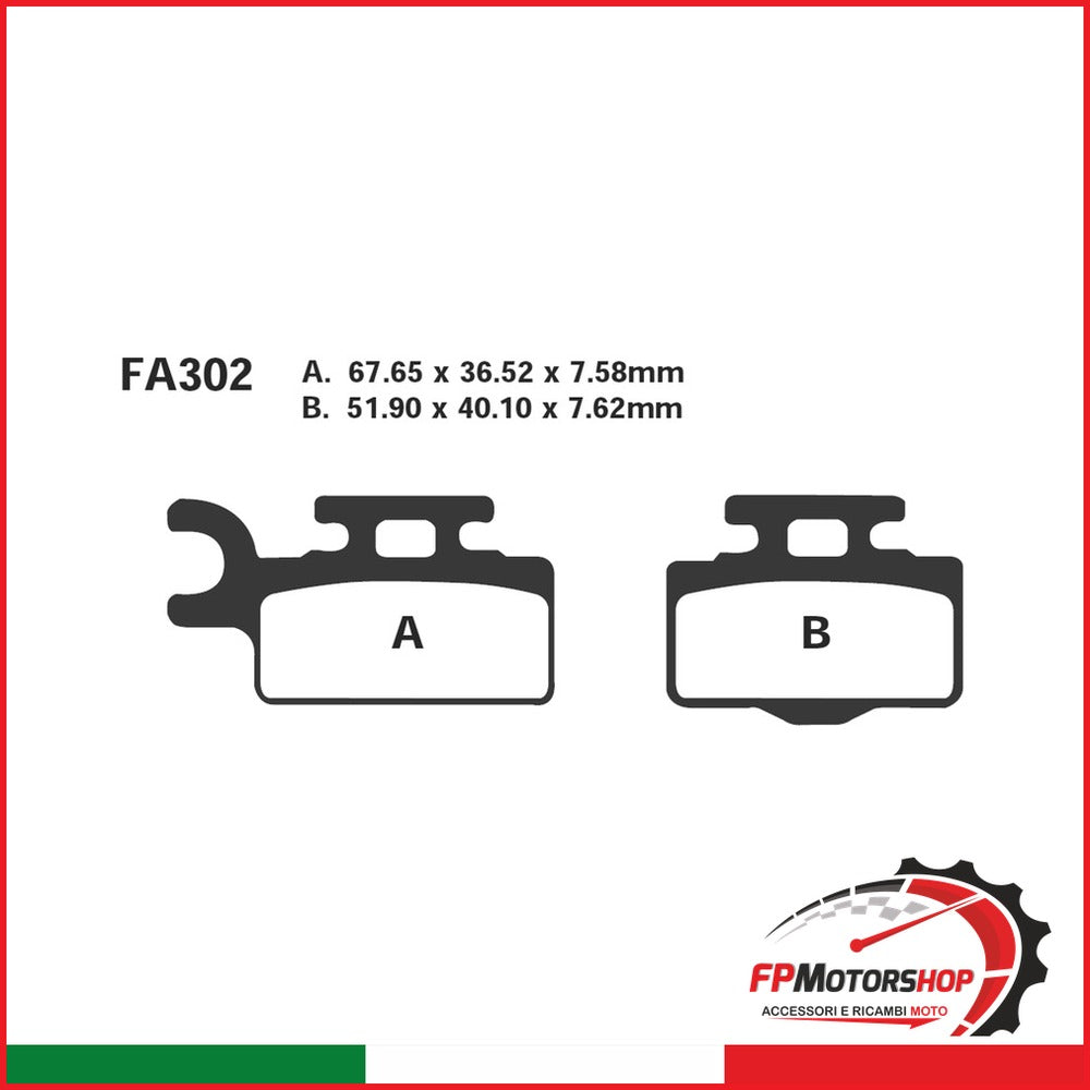 PASTIGLIE FRENO MOTO EBC FA302TT KAWA KX 65 SUZUKI RM ANT. DAL 2065 KAWASAKI
