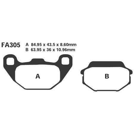 PASTIGLIE FRENO MOTO EBC FA305 KYMCO AGILITY 50 125 08 15 2008-2015