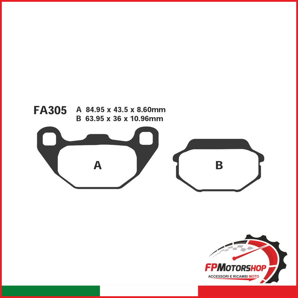 PASTIGLIE FRENO MOTO EBC FA305 KYMCO AGILITY 50 125 08 15 2008-2015