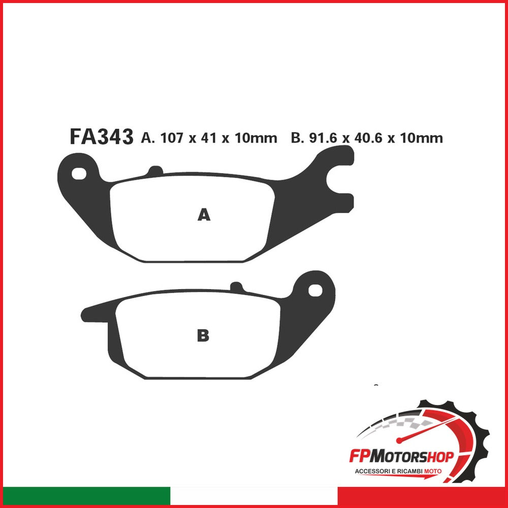 PASTIGLIE FRENO MOTO EBC FA343 HONDA XL125 VARADERO 01- DAL 2001