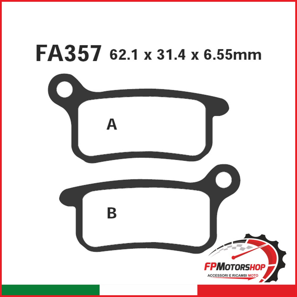 PASTIGLIE FRENO MOTO EBC FA357TT KTM SX ANT.02- ANTERIORE 02 ORGANICA 65/85