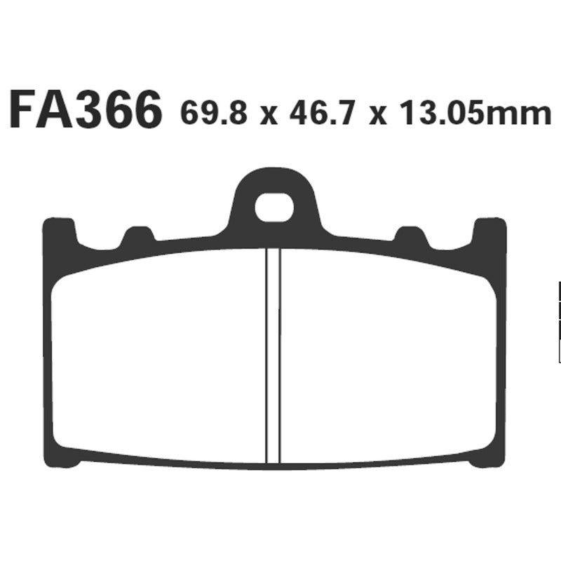 PASTIGLIE FRENO MOTO EBC FA366TT SUZUKI VL 1500 INTR. POST. INTRUDER 02 03