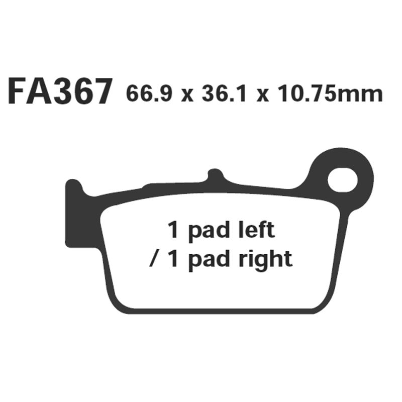 PASTIGLIE FRENO MOTO EBC FA367TT YAMAHA YZ 03- POST. DAL 2003 APRILIA KAWASAKI