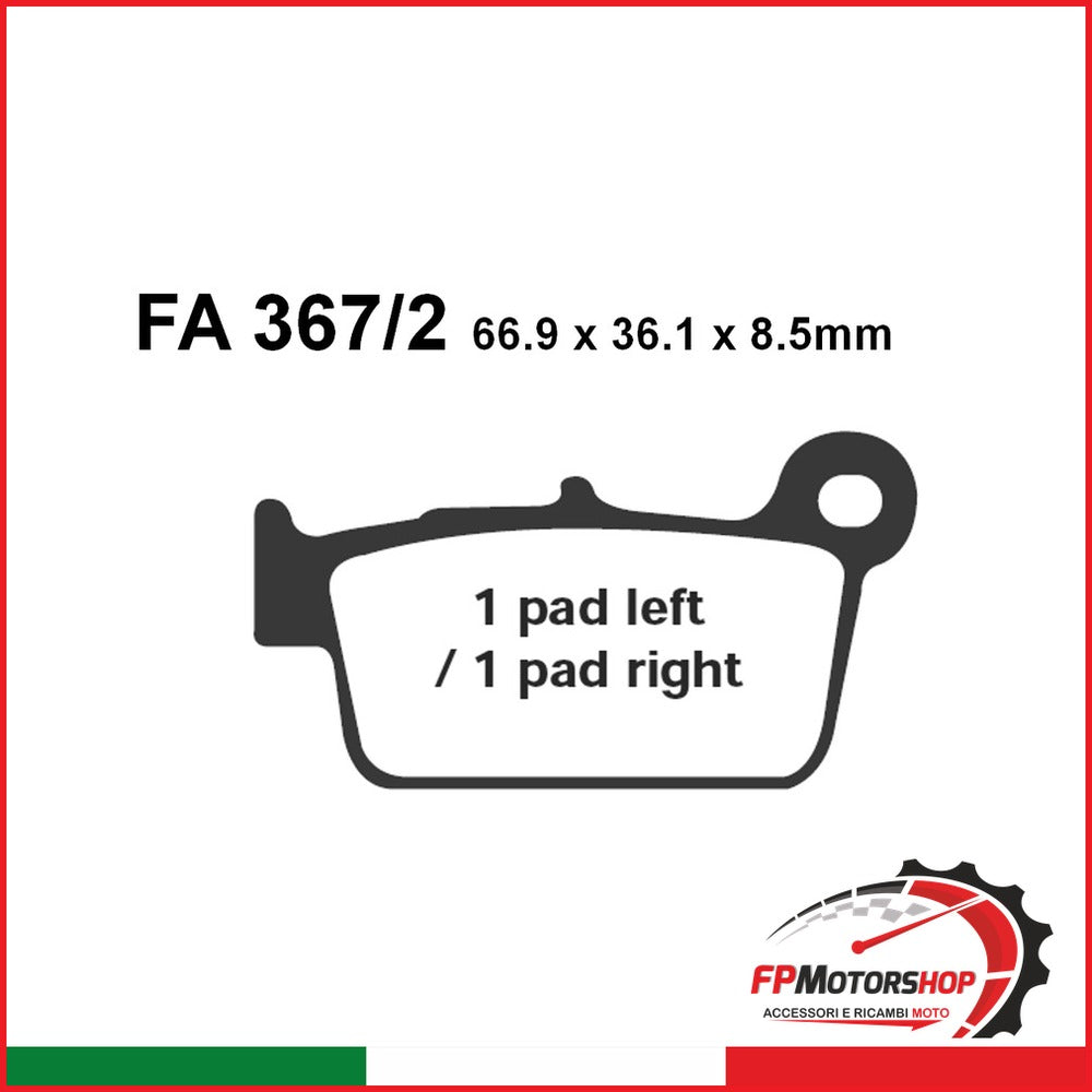 PASTIGLIE FRENO MOTO EBC FA367/2TT BETA RR 50/125/400/4 50 ALP 125 POST.