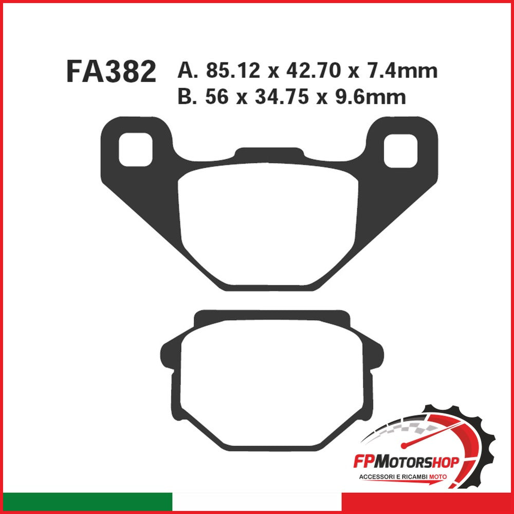 PASTIGLIE FRENO MOTO EBC FA382 APRILIA MX 125 POST. GILERA