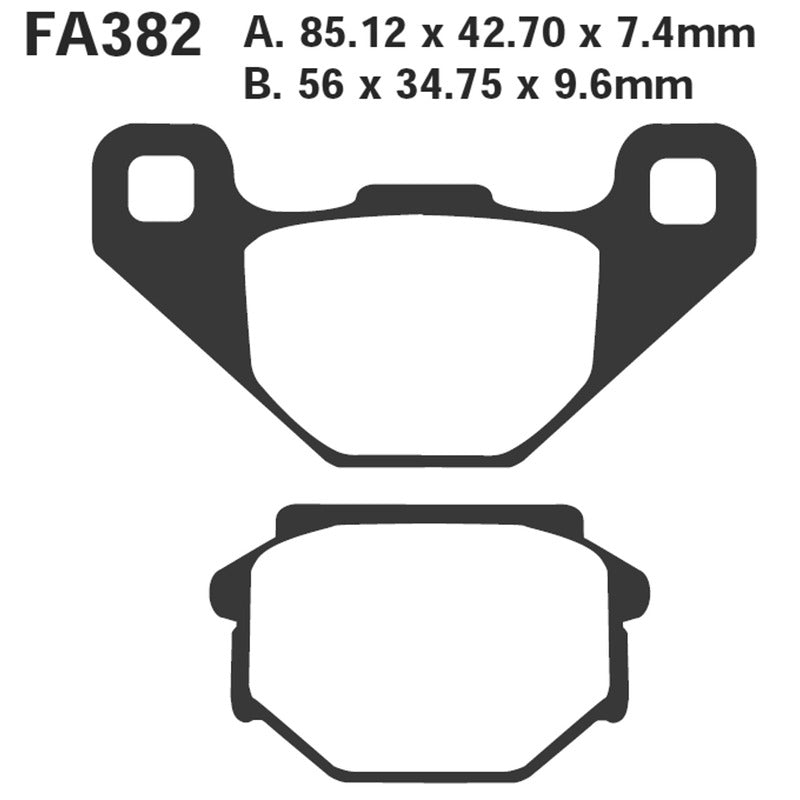 PASTIGLIE FRENO MOTO EBC FA382 APRILIA MX 125 POST. GILERA