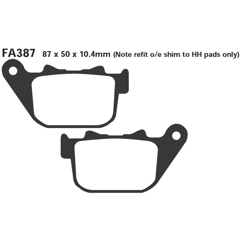 PASTIGLIE FRENO MOTO EBC FA387 H.D.883 04- POST. DAL 2004 HARLEY DAVIDSON