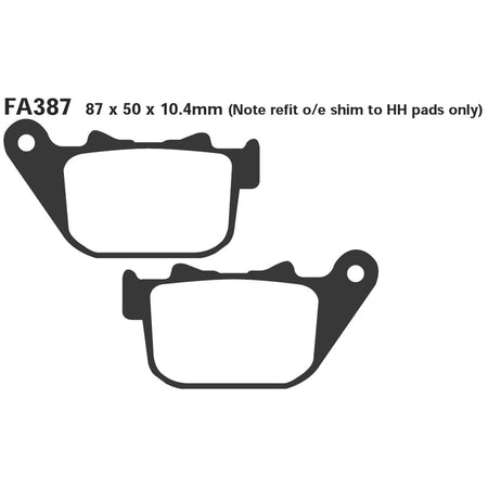 PASTIGLIE FRENO MOTO EBC FA387 H.D.883 04- POST. DAL 2004 HARLEY DAVIDSON