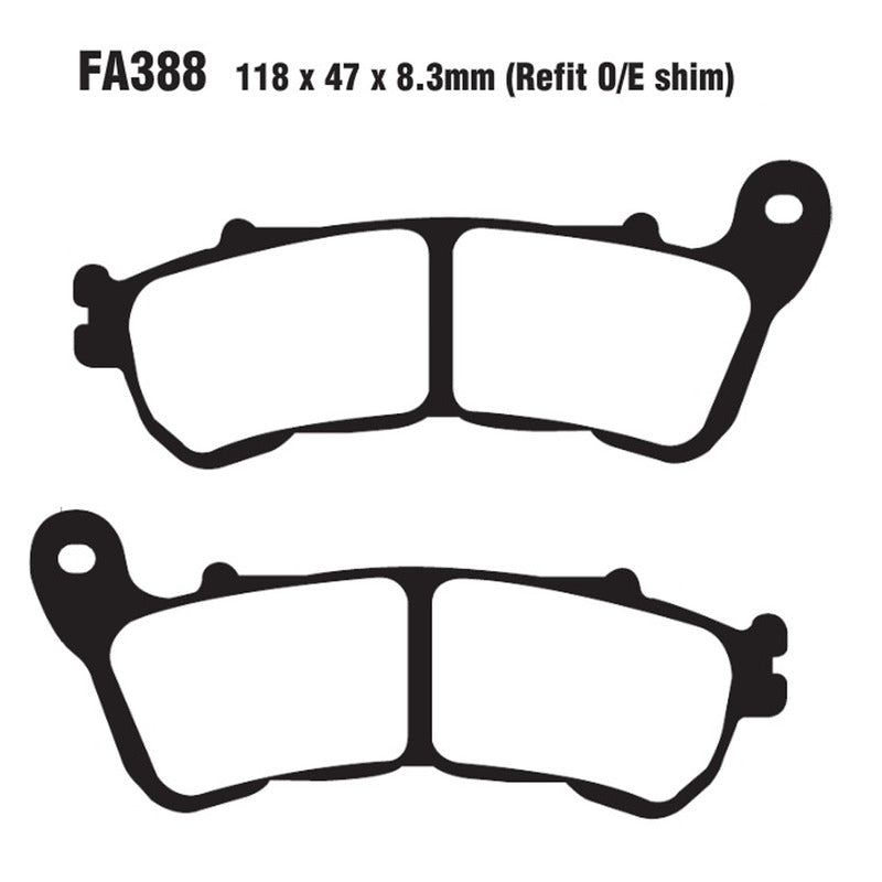 PASTIGLIE FRENO MOTO EBC FA388 HONDA HORNET 600 07- ANT.ABS-XL V TRANSALP 700