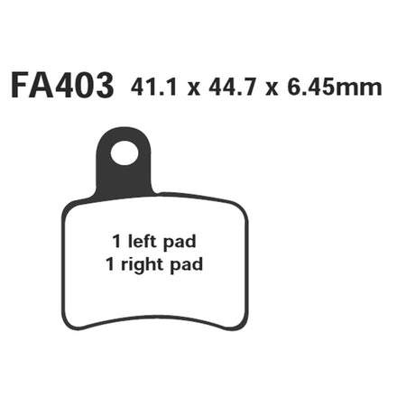 PASTIGLIE FRENO MOTO EBC FA403 BETA REV 3 POST. 05 250/270 07 POSTERIORE