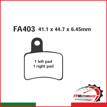 PASTIGLIE FRENO MOTO EBC FA403 BETA REV 3 POST. 05 250/270 07 POSTERIORE