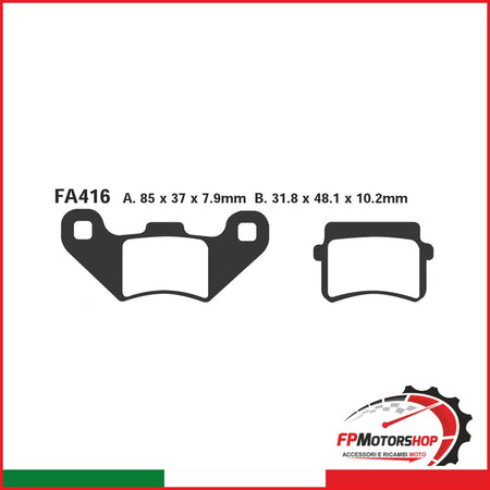 PASTIGLIE FRENO MOTO EBC FA416TT QUADZILLA 06- ANT. DAL 2006 VENT