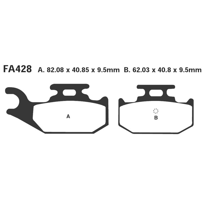 PASTIGLIE FRENO MOTO EBC FA428TT YAMAHA YXR 66 RHINO YFM700 RAPTOR 06- POST.