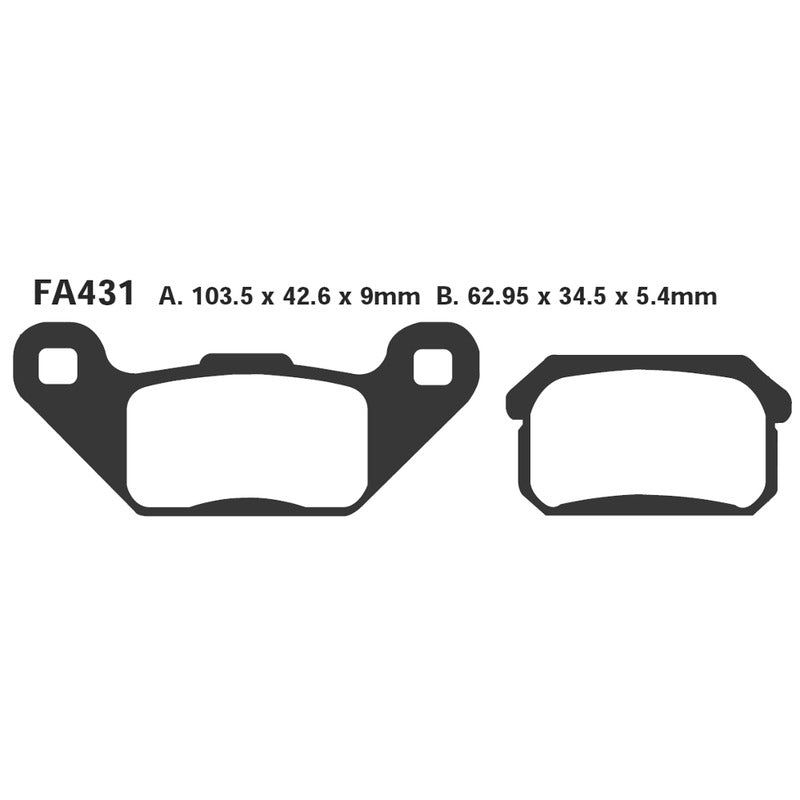 PASTIGLIE FRENO MOTO EBC FA431TT QUADZILLA 06- POST. QUAD POSTERIORE ORGANICA