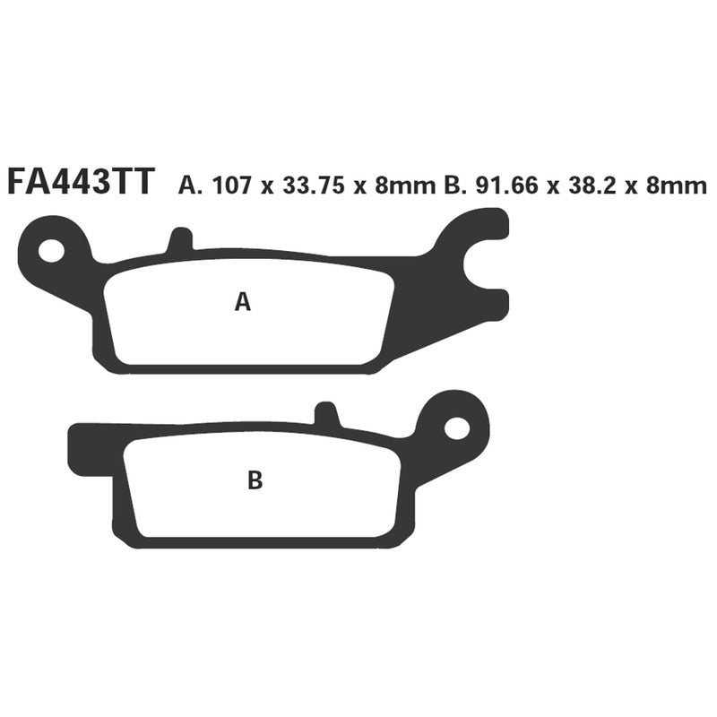 PASTIGLIE FRENO MOTO EBC FA443TT YFM 700 GRIZZLY 07- ANT.SX QUAD ANTERIORE SX