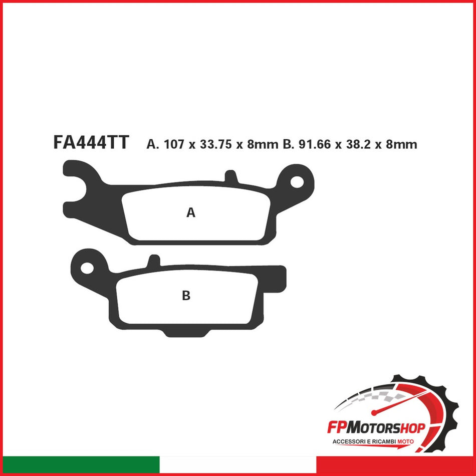 PASTIGLIE FRENO MOTO EBC FA444TT YFM 700 GRIZZLY 07- ANT.DX QUAD ANTERIORE DX