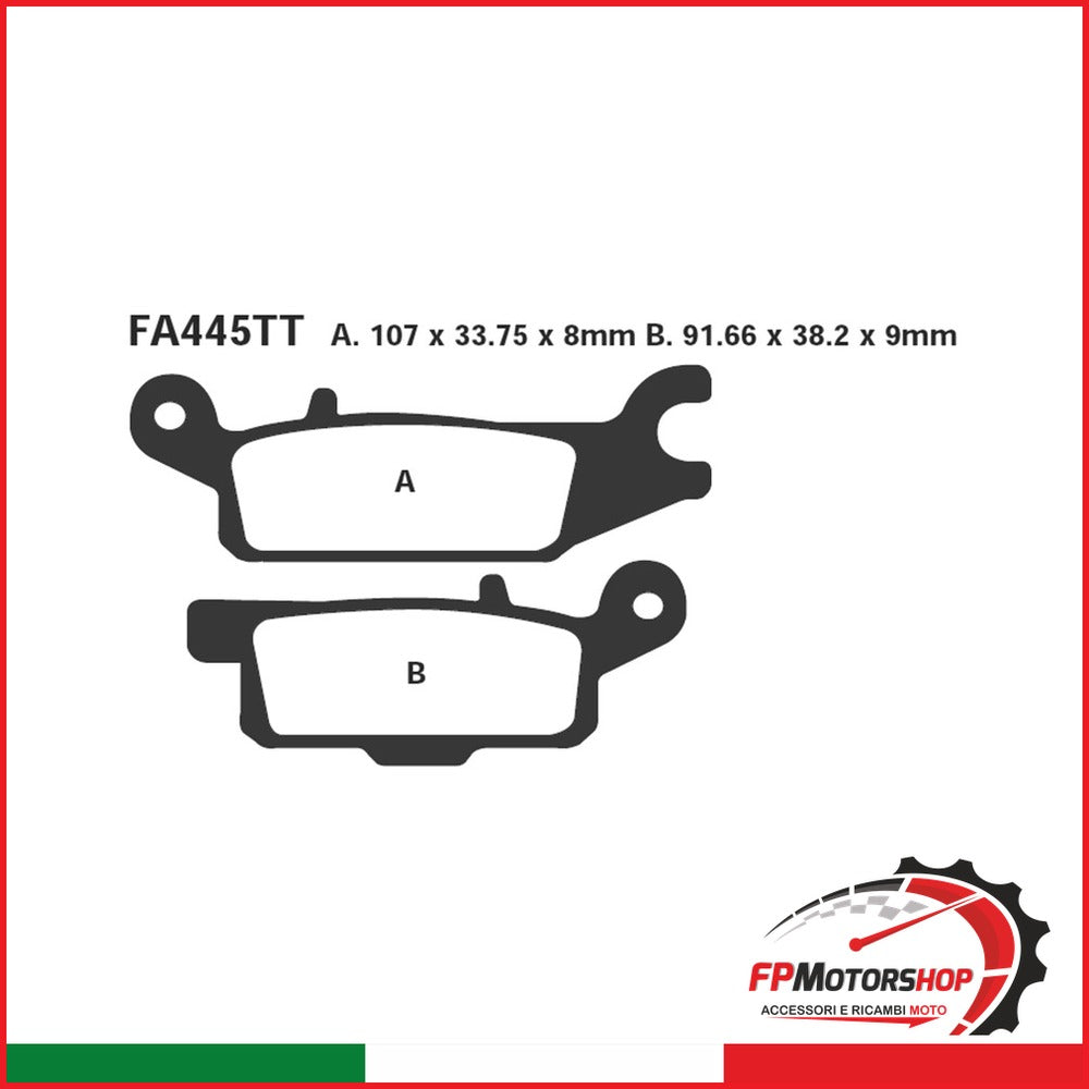 PASTIGLIE FRENO MOTO EBC FA445TT YFM 700 GRIZZLY 07- POST.SX QUAD POSTERIORE SX