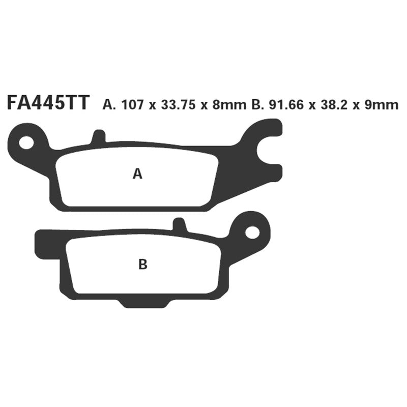 PASTIGLIE FRENO MOTO EBC FA445TT YFM 700 GRIZZLY 07- POST.SX QUAD POSTERIORE SX