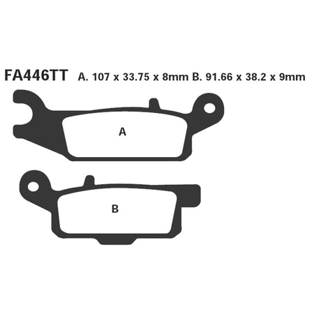 PASTIGLIE FRENO MOTO EBC FA446TT YFM 700 GRIZZLY 07- POST.DX QUAD POSTERIORE DX