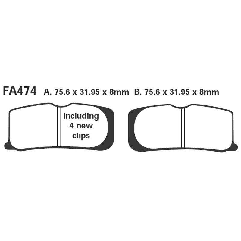 PASTIGLIE FRENO MOTO EBC FA474 CAN-AM SPYDER 990 08- ANT. ANTERIORE DAL 2008