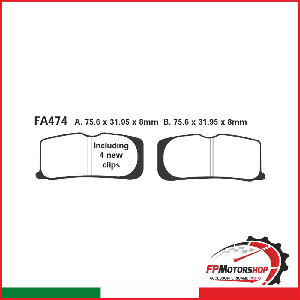 PASTIGLIE FRENO MOTO EBC FA474 CAN-AM SPYDER 990 08- ANT. ANTERIORE DAL 2008