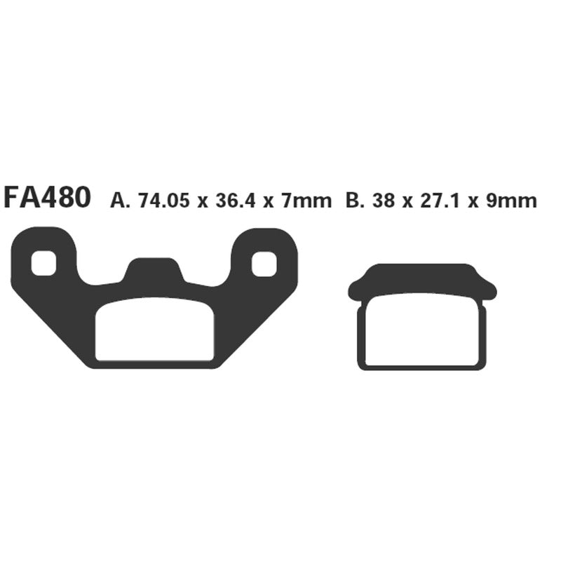 PASTIGLIE FRENO MOTO EBC FA480 QUADZILLA WK 140 POST. QUAD 06 08 POSTERIORE