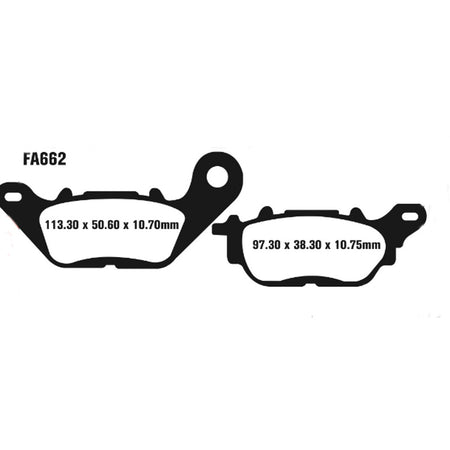 PASTIGLIE FRENO MOTO EBC FA662 YAMAHA YTZ R3 POST.