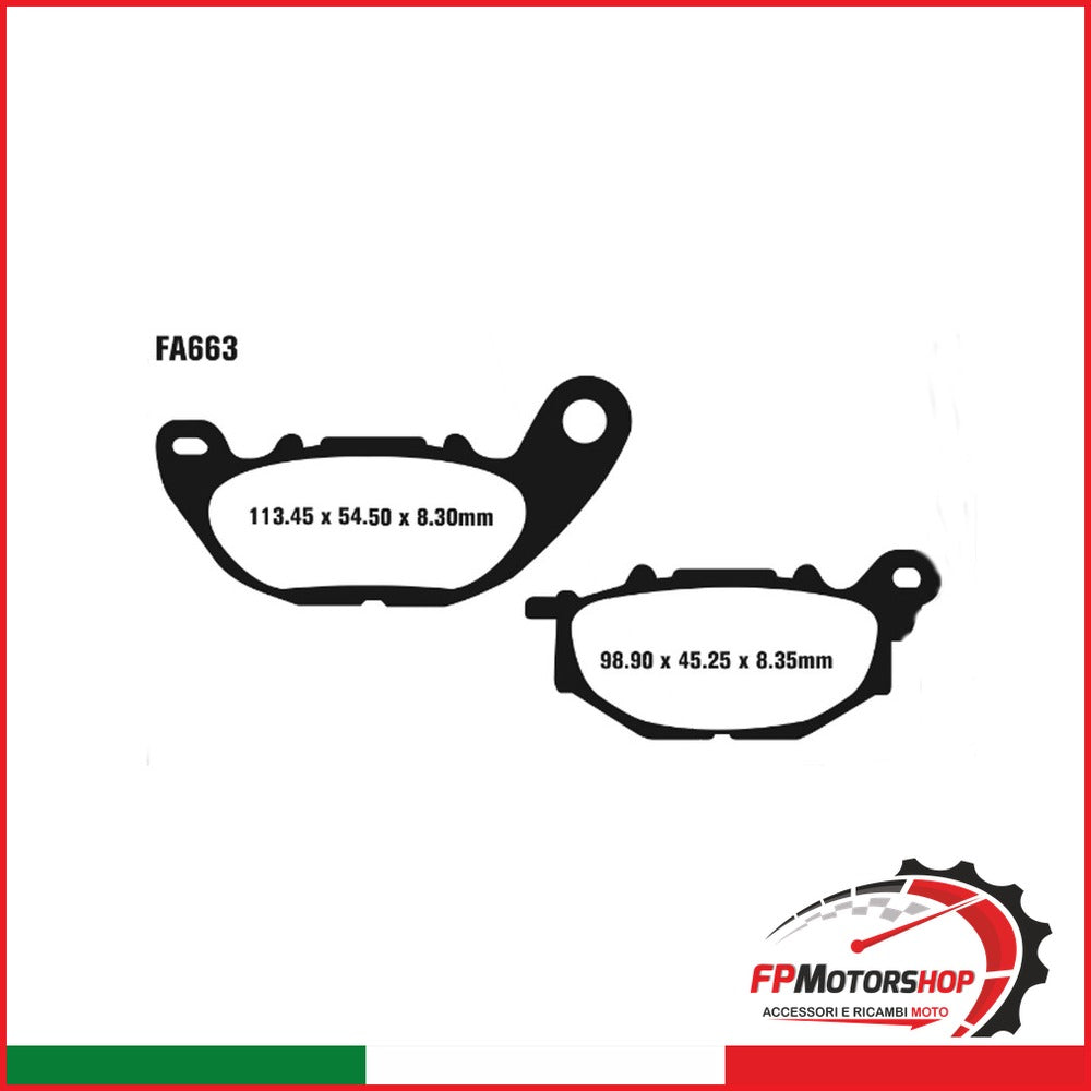 [R1266300] PASTIGLIE FA YAMAHA MT-03 ANT. DX FA663