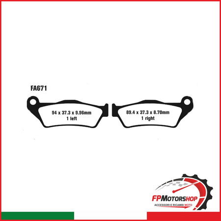 PASTIGLIE FRENO MOTO EBC FA671 BMW K1200 K1300 POST. 07 10 09 15 POSTERIORE
