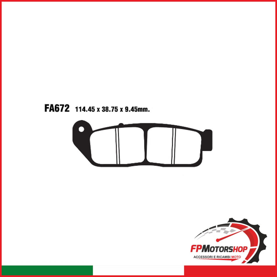 PASTIGLIE FRENO MOTO EBC FA672 INDIAN SCOUT 15- ANT ANTERIORE DAL 2015