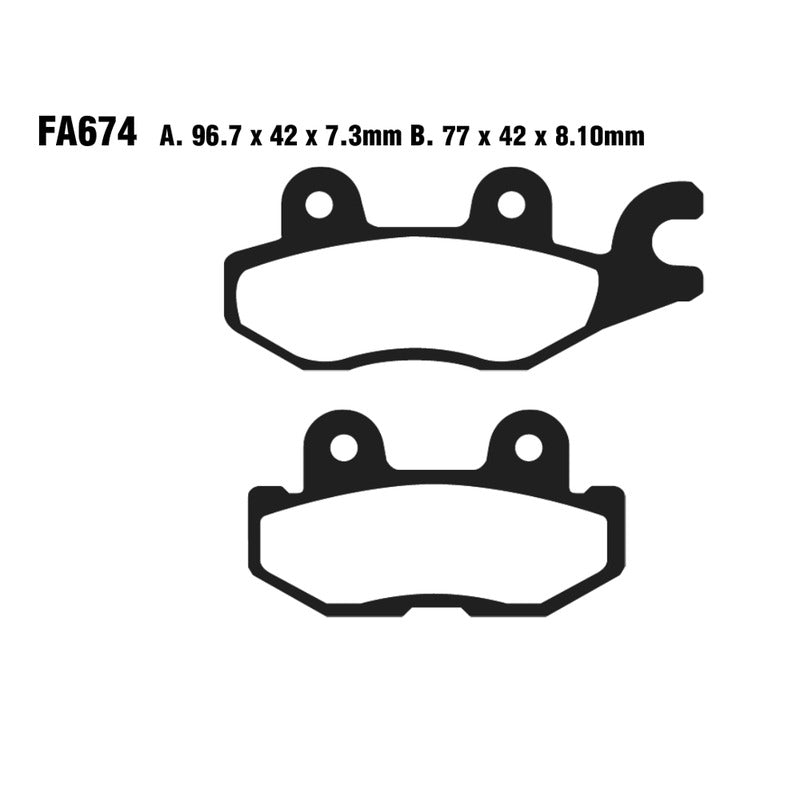 PASTIGLIE FRENO MOTO EBC FA674TT TT YAMAHA YXM 700E 14- POST.SX POSTERIORE SX