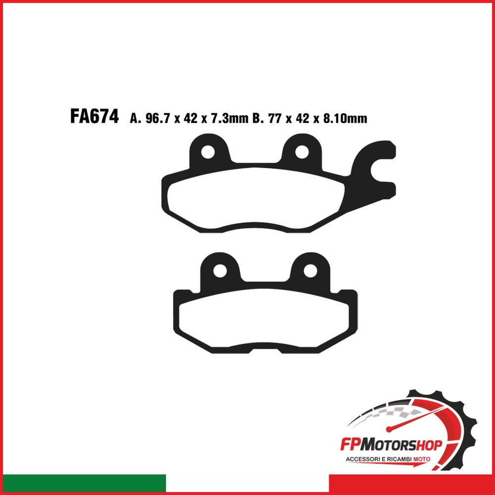 PASTIGLIE FRENO MOTO EBC FA674TT TT YAMAHA YXM 700E 14- POST.SX POSTERIORE SX