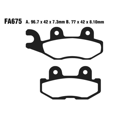 PASTIGLIE FRENO MOTO EBC FA675TT TT YAMAHA YXM 700E 14- POST.DX POSTERIORE DX