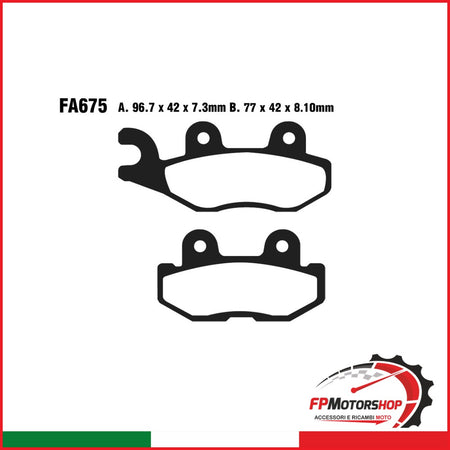 PASTIGLIE FRENO MOTO EBC FA675TT TT YAMAHA YXM 700E 14- POST.DX POSTERIORE DX