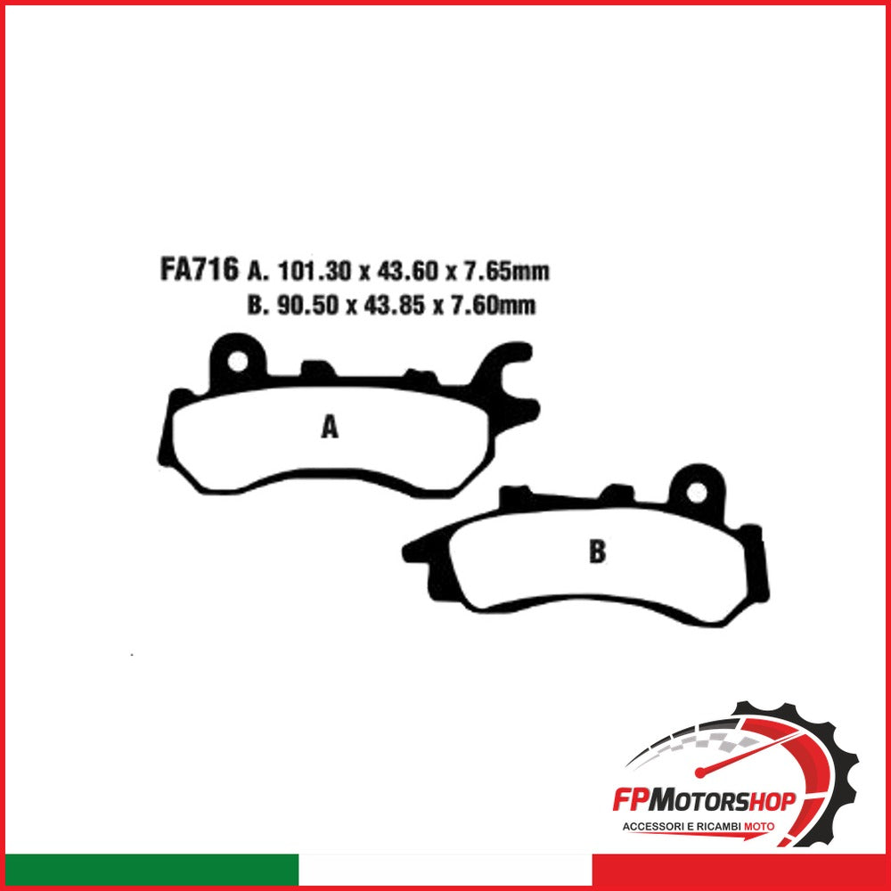 PASTIGLIE FRENO MOTO EBC FA716 HONDA CB125F ANT. 17 18 ANTERIORE 2017-2018
