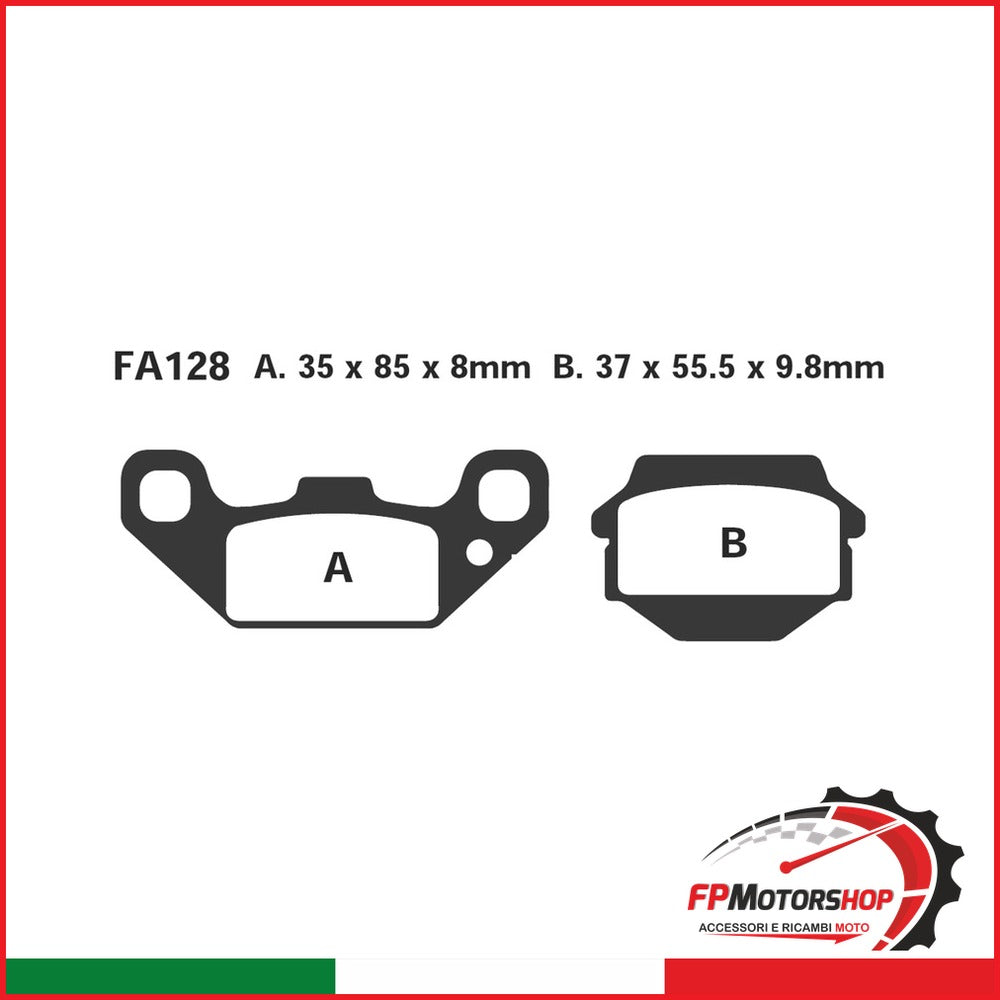 PASTIGLIE FRENO MOTO EBC FA128R R KAWASAKI KSF 250 ANT 94 04 ANTERIORE 1994-2004