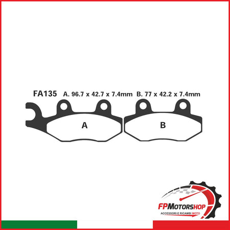 PASTIGLIE FRENO MOTO EBC FA135R R HUSQVARNA-KAWASAKI SUZUKI-YAMAHA KAWASAKI