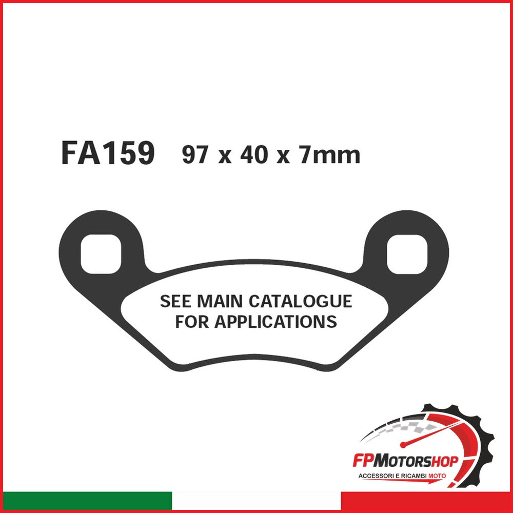 PASTIGLIE FRENO MOTO EBC FA159R R POLARIS TUTTI ANT. QUAD ANTERIORE SINTERIZZATA