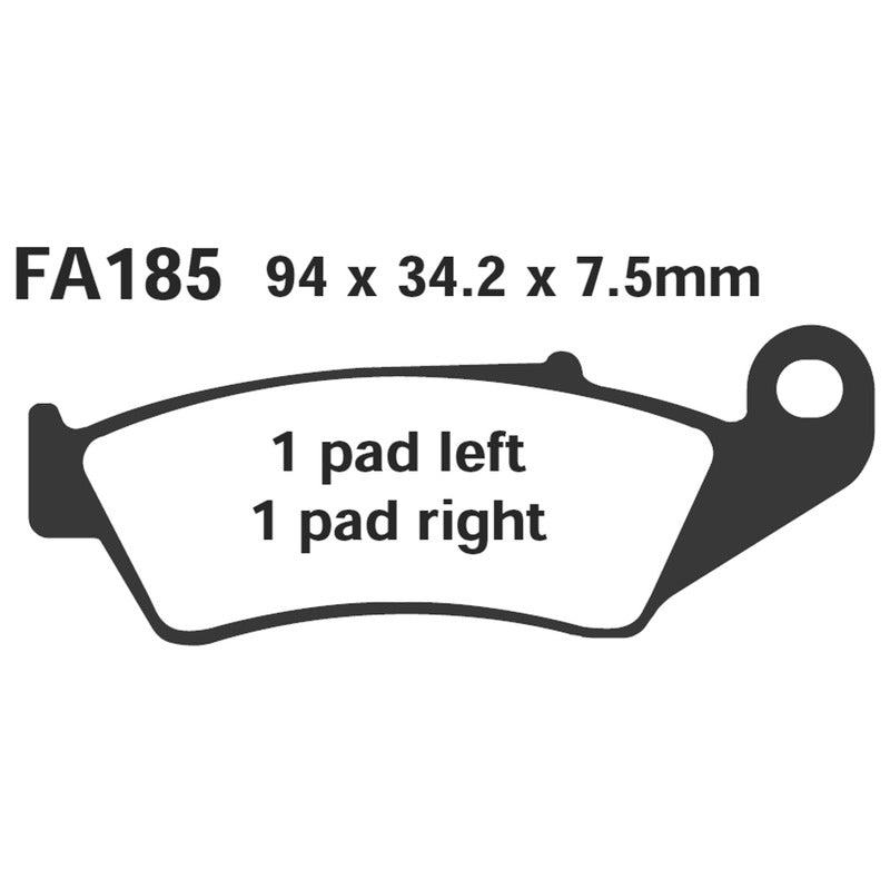 PASTIGLIE FRENO MOTO EBC FA185R R HONDA CRF 450 03- ANT. DAL 2003 APRILIA