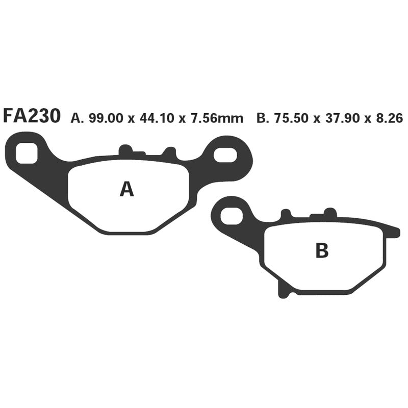 PASTIGLIE FRENO MOTO EBC FA230R R SUZUKI DR125 ANT. 2003-2009