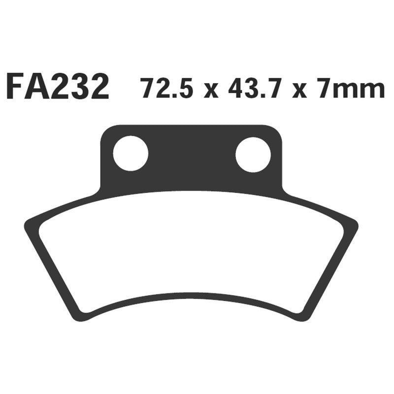 PASTIGLIE FRENO MOTO EBC FA232R R POLARIS ATV POST. QUAD POSTERIORE SINTERIZZATA