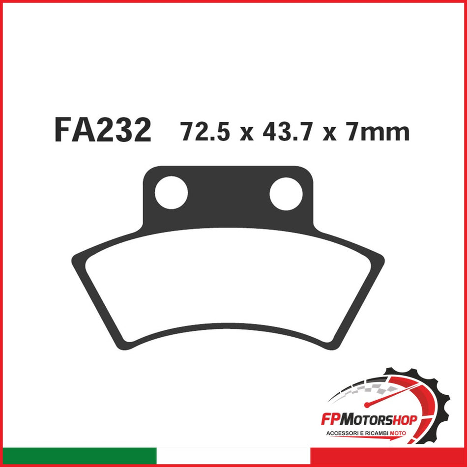 PASTIGLIE FRENO MOTO EBC FA232R R POLARIS ATV POST. QUAD POSTERIORE SINTERIZZATA