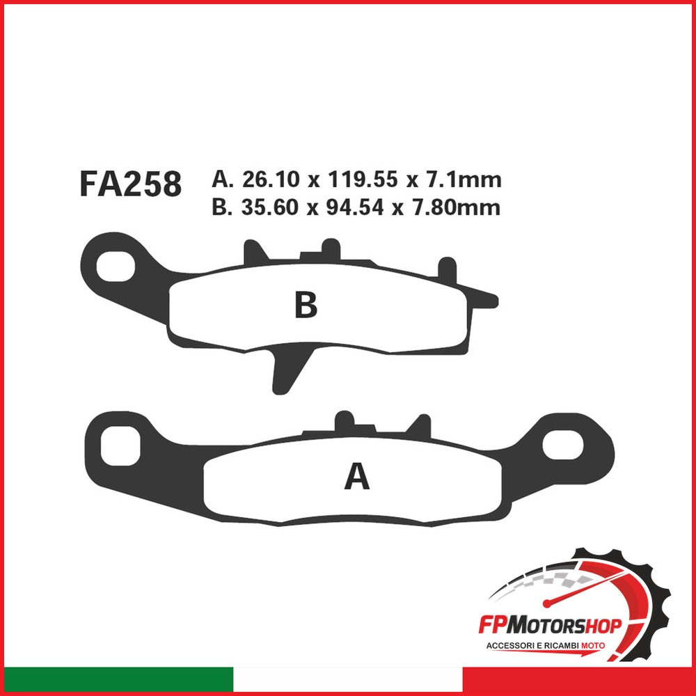PASTIGLIE FRENO MOTO EBC FA258R R SUZUKI RM 85 ANT. 2005-2009 KAWASAKI