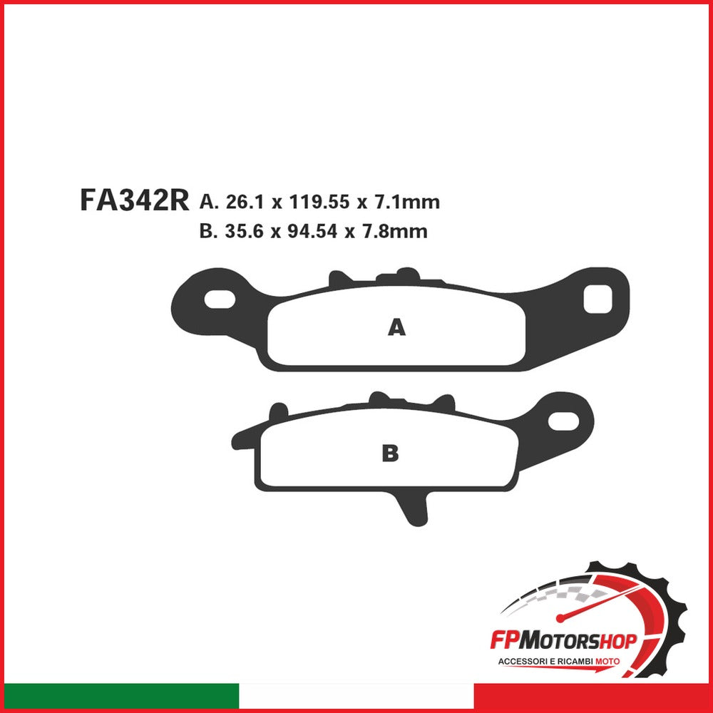 PASTIGLIE FRENO MOTO EBC FA342R R KAWA-SUZUKI SX KAWASAKI SUZUKI SINTERIZZATA