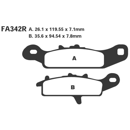 PASTIGLIE FRENO MOTO EBC FA342R R KAWA-SUZUKI SX KAWASAKI SUZUKI SINTERIZZATA