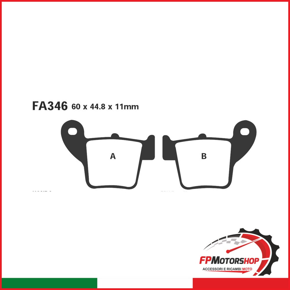 PASTIGLIE FRENO MOTO EBC FA346R R HONDA CRE 250 POST 02- DAL 2002 FANTIC MOTOR
