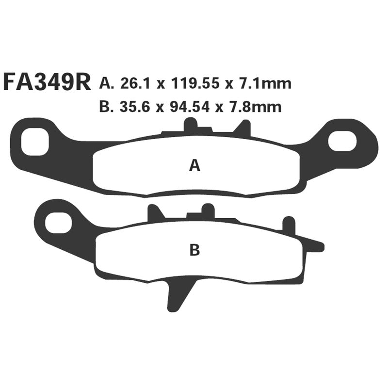 PASTIGLIE FRENO MOTO EBC FA349R R KAWA-SUZUKI DX KAWASAKI SUZUKI SINTERIZZATA