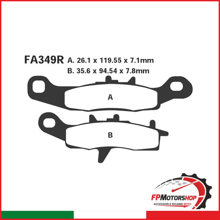 PASTIGLIE FRENO MOTO EBC FA349R R KAWA-SUZUKI DX KAWASAKI SUZUKI SINTERIZZATA