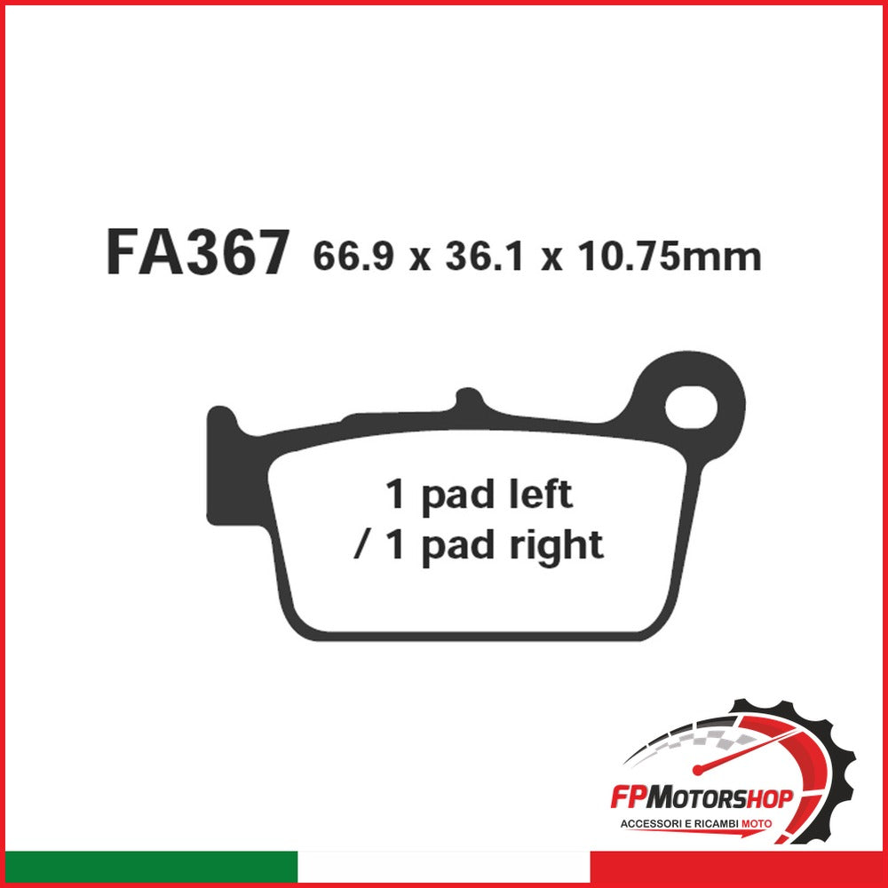 PASTIGLIE FRENO MOTO EBC FA367R R YAMAHA YZ 03- POST DAL 2003 APRILIA KAWASAKI